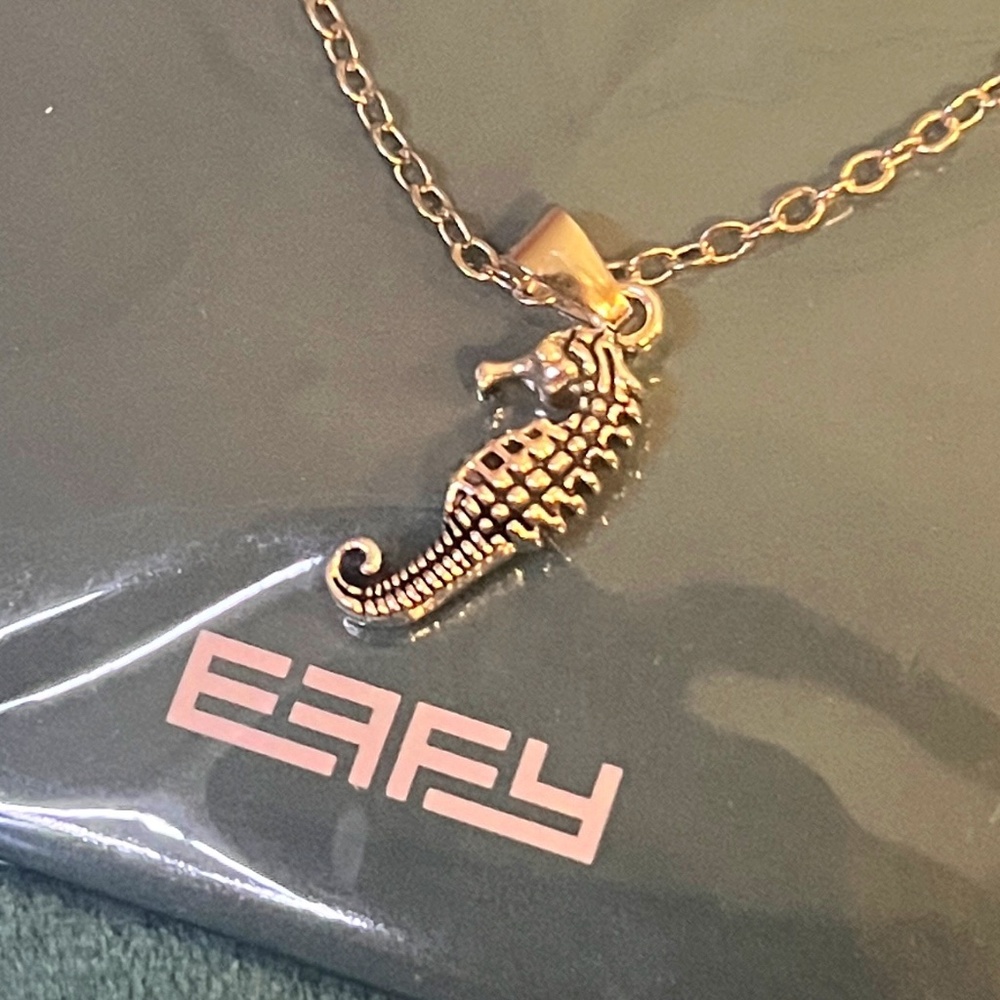 Official EFFY SeaHorse Necklace Silver Tone Charm